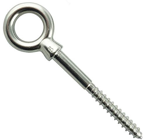 Eisenwaren2000 | Boulons à anneau 5 x 50 mm (5 pièces) – Boulons à œil avec filetage en bois – En acier inoxydable A4 V4A