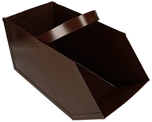 KOTARBAU® Caja para cenizas, Recipiente con asa, Accesorio de chimenea, Ideal para transportar ceniza, leña o carbón, Cubo, Bandeja, Ideal para estufa, chimenea, barbacoa, Acero, Marrón