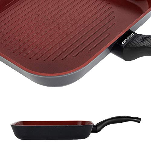 CLASSE ITALY, Linea TUSCANY, Bistecchiera cm 28 - Antiaderente naturale a 5 strati, alta resistenza, senza PTFE, PFOA, PIOMBO, CADMIO, per Induzione e Fiamma
