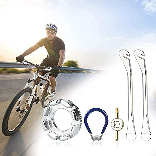 LYTIVAGEN 3 Stück Fahrrad Speichenschlüssel Nippelspanner Speichenspanner Felgenschlüssel mit Reifenheber, Ventil Entferner Fahrrad Speichen Werkzeug zur Reparatur von 10-15G Fahrradspeichen