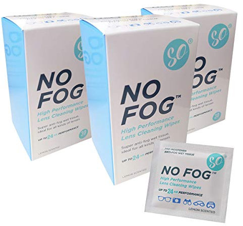 SO NO Fog Anti-Fog Wipes, Steamed Up Glasses, Glasses Cleaning, Fog Wipes, Lens Cleaning 90 Pack