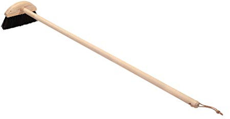 Redecker Pizzaofen-Besen 100cm - Arenga-Borst, Hitzebeständig, Buchenholzstiel, Schwarz, Harter Boden, Backofenreinigung