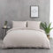 MOHAP 120 Fils/cm² Housse de Couette 240x260 cm Beige avec Taies d'Oreillers 65x65x2cm Parure de Lit 2 Personnes avec Fermeture Eclaire