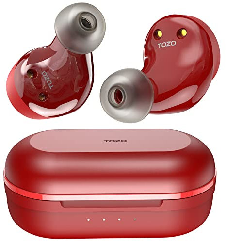 TOZO NC9 Auriculares Bluetooth inalámbricos Cancelación de Ruido Activo Touch Control Bluetooth 5.0 en el oído estéreo con Estuche de Carga, Auriculares micrófono Incorporado Premium Bass para
