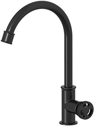 Robinet Évier Cuisine, Vintage Noir industriel Style Robinet d'eau froide, Robinet d'évier de cuisine à une poignée en laiton avec barboteur amovible