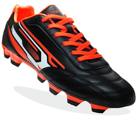 ICHNOS Downforce FG Firm Ground football boots Black Orange White (7 UK)