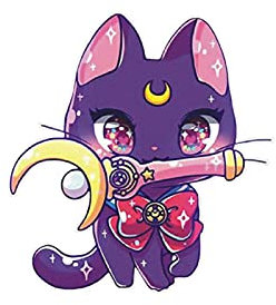 ALTcompluser Anime Autoaufkleber Sailor Moon Car Sticker Auto Fenster Tuning Vinyl Aufkleber(Luna 14x13 cm)