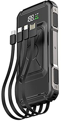 WFEI 15W Fast Qi Wireless Charger Power Bank 30000mAh 22.5W QC PD 3.0 Fast Charging Powerbank for Outdoor Camping,Black