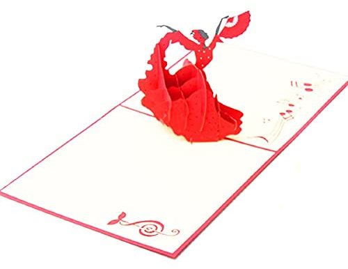 LZHLMCL Grußkarten Postkarten 3D Grußkarten Dreidimensionale Segenskarten Geburtstagskarten Tänzer Segenskarten