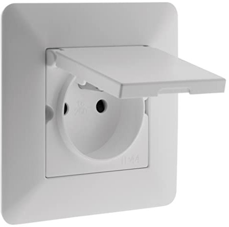 Prise de courant étanche IP44 2P+T 16A blanc - Artezo