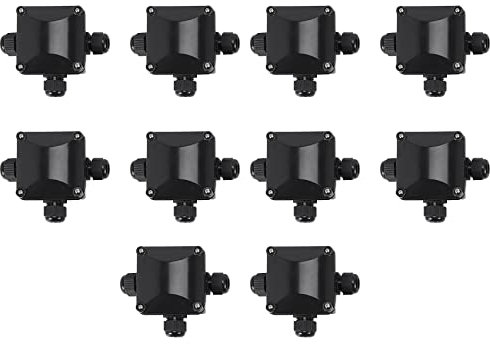 Ghulumn 3- Junction Box, IP 68 Waterproof for Lighting External Junction Box Pack of 10 Black