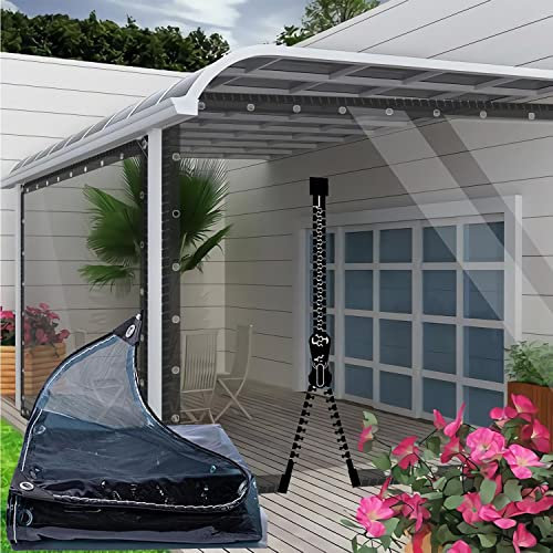 AMXFS Abdeckplane mit ösen Transparente Plane 0.5 * 0.8m (Blau&grün) Klar-Mit 1 Reißverschluss aus PVC 0.35mm Pflanzenschutz Schutzplane Regen-Vorhänge wasserdichte Allzweckplane Tarps 400g/m²