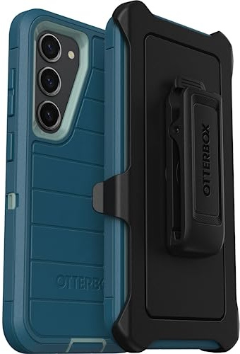 OtterBox Schutzhülle für Galaxy S23 (nur), Defender Series, Manöver (blau), robust und langlebig, mit Port-Schutz, inklusive Holster-Clip-Ständer, mikrobieller Abwehrschutz, keine