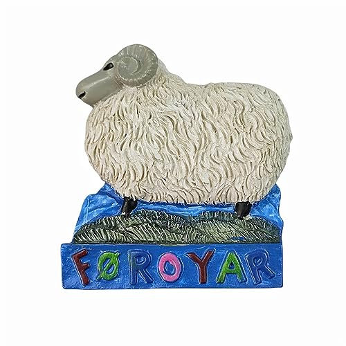 Kühlschrankmagnet mit niedlichem Schaf, Motiv: Färöer, Dänemark, Reisesouvenir, 3D-Kühlschrankdekoration, magnetischer Aufkleber, Bastelsammlung