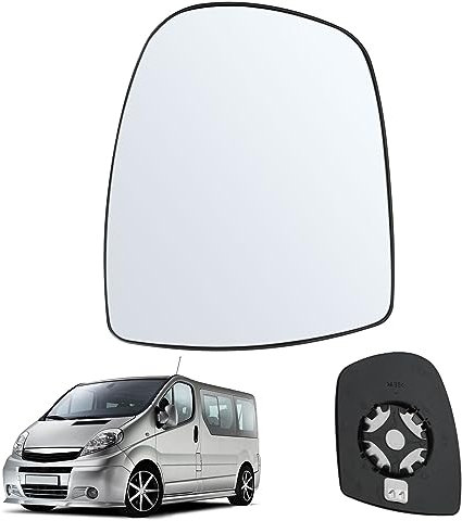 Spiegelglas Heizbar Links Kompatibel mit Renault Trafic MK2 / Opel Vivaro A/Nissan Primastar (2001-2014) Spiegelglas Außenspiegel Glas