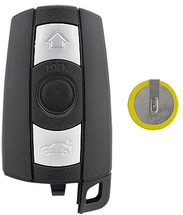 3 Button Remote Control Key Shell Compatible with BMW BMW E87 E81 E90 E71 E53 E60 E61 E64 E84 E89 with LIR2025 Battery (Not Blank)
