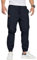 ZOXOZ Herren Hose Chino Cargohose Herren Jogginghose Herren Sweatpants Baumwolle Casual Freizeithose Elastische Taille mit Kordelzug Sporthose Herren mit Taschen Schwarz XL