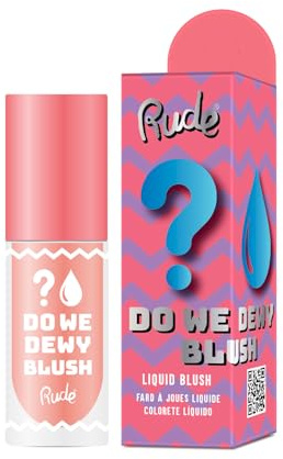 RUDE - Do We Dewy Liquid Blush | Jugendlicher und frischer Glanz | Leichte, schnell einziehende Formel | Präzise Anwendung | Hauch von Wärme und Frische, Peachy Pink, 1 Stück