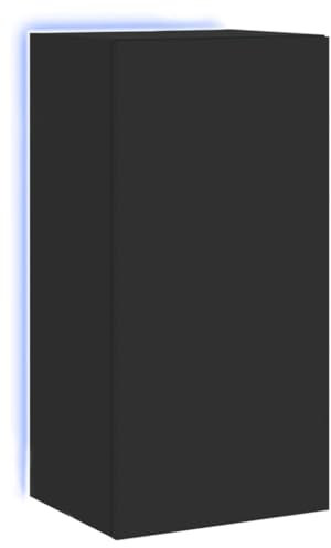 vidaXL Mueble de TV de Pared con Luces LED Negro 40,5x35x80 cm