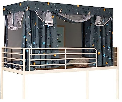 Schlafsaal-Etagenbett-Vorhang, Verdunkelungsvorhang, Einzelbett, Zelt-Vorhang, Studenten-Schattierungsstoff, Betthimmel, Moskitonetz, Studentenschlaf-Privatsphäre (Farbe: Schwarz,