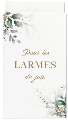 Francese pour des larmes de joie, 100pz Sacchetti Fazzoletti Matrimonio Lacrime di Gioia, Buste Porta Fazzoletti Matrimonio (100pz)
