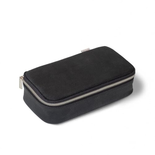 Kabel Etui, Kabeltasche, Kabelorganizer, Tech-Pouch, Organizer Tasche, Universaltasche, Lederetui - Modell 017 (Schwarz)