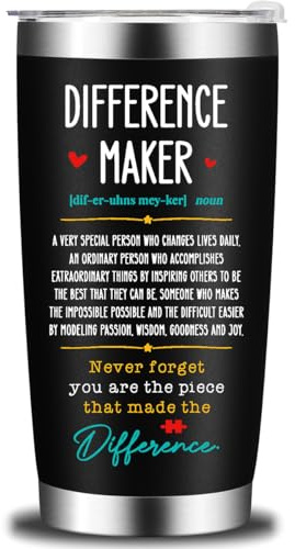 tGifGLonyi Difference Maker Geschenke für Chef, Führer, Mentor, Trainer, Kollegen, Männer, Wertschätzungsgeschenke für Kollegen, Büro, Geschenkideen, Differenzmacher, Definition, Becher, 590 ml