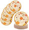 AHPYEUHK Thanksgiving Day Paper Plates 50 Pack - 7inch Fall Party Supplies, Dessert Plates With Autumn Pumpkin, Maple Leaf, Wheat Round Designs for Decorations