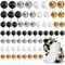 Bouiexye 75 Stück Cake Topper Decoration Tortendeko Kugeln Deko Torte Kuchendeko für Geburtstag Party Babyparty Kuchendekoration Hochzeit（Schwarz, Gold, Silber, Weiß）