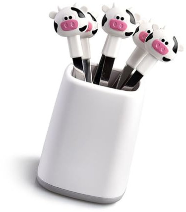 Forchette da frutta per bambini, set di 6 forchette da frutta e 1 supporto in acciaio inox, mini forchetta da frutta, forchetta da dessert per bambini, per torte, dessert, insalate, dolci, buffet