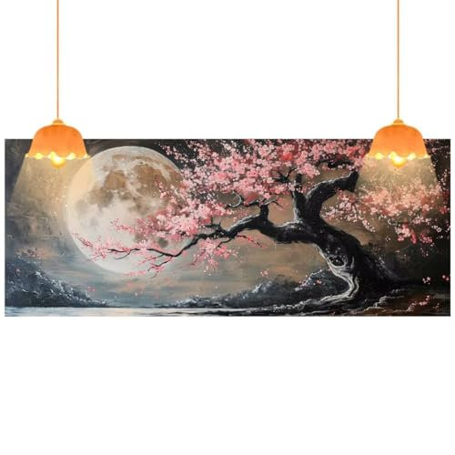 Diamond Painting Lebensbaum Diamond Painting XXL 200 x 100 cm, 5D Diamant Painting Bilder Mond Malen Nach Zahlen Erwachsene Crystal Strass Stickerei Malerei Kit, Home Decor Geschenk für Mädchen fa421