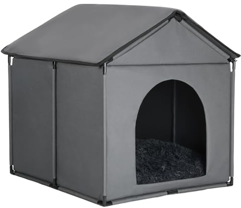 Große Hundehütte, weich, für den Innenbereich, 76,2 x 71,1 x 58,4 cm / 78,7 x 76,2 x 78,7 cm, für Labrador, Husky, Samojede, Golden Retriever, Deutscher Schäferhund, großes Haustierhaus mit weichem