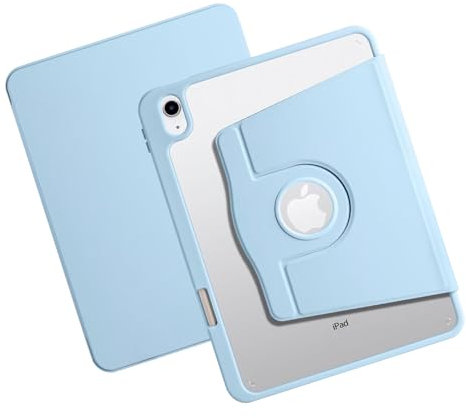 Funda para iPad de 10ª generación con soporte para lápices, acrílico giratorio 360 grados 2022 de 10.9 pulgadas, funda protectora para iPad de 10ª generación, funda protectora para iPad con soporte