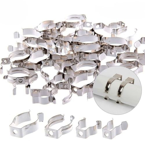 FWORUAIS 48pcs Assorted Tool Spring Terry Clips,Heavy Duty Tool Clips Wall Mounted for Garages, Sheds, Cupboards,Terry Clips for Hanging Brooms,Brushes,Rakes,Clipping Pipes
