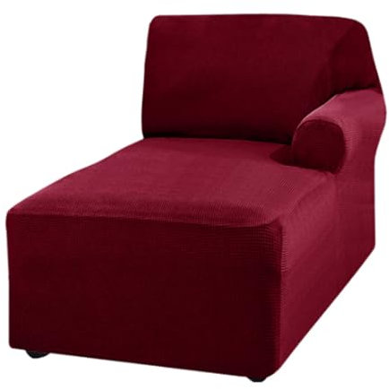 Generisch Sofabezug Für Links/Rechts, L-Förmiger Stretch Chaiselongue-Bezug, Waschbare Schonbezug Mit Elastischem Riemen Für Wohnzimmer(Red,Right)