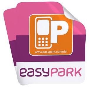 2X EASYPARK Hinterglasaufkleber Vignette Set - Ticket Aufkleber | Vignette Auto Park APP Sticker - Parkplakette (4,5 x 4 cm extra klein, UV Schutz, wiederablösbar)