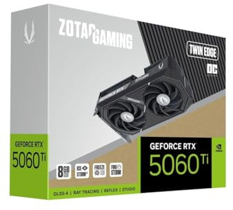 ZOTAC Gaming GeForce RTX 5060 Ti 8GB Twin Edge OC DLSS 4 8GB GDDR7 128-bit 28 Gbps PCIE 5.0 Gaming Scheda grafica IceStorm 2.0 Cooling, SFF-Ready, ZT-B50610H-10M