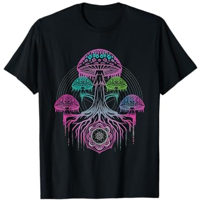 Mushroom Tshirt Psychedelic Rave EDM Trippy DJ Festival T-Shirt