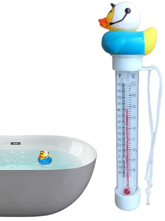 Termómetro Flotante Para Piscinas, Termómetro Para Piscinas Con Cordón, Pato De Dibujos Animados Medidor De Temperatura Del Agua De Fácil Lectura, Termógrafo Para Piscinas Medidor Para Piscinas Spas A
