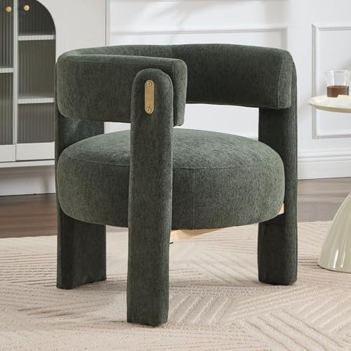chairus Ohrensessel Loungesessel Wohnzimmer Chenille Armlehnestuhl Sessel Schlafzimmer Moderner Polsterstuhl Cocktailsessel mit Rückenlehne (Grün)