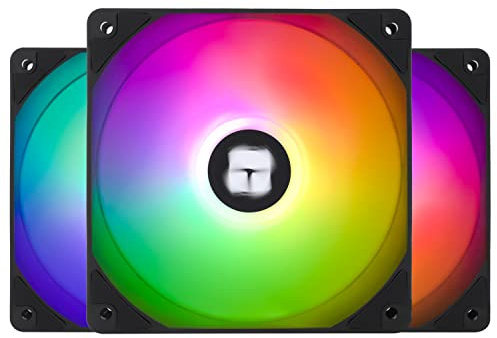 TR-Thermalright TL-C12C-S X3 120mm CPU PWM ARGB Lüfter, 1550U/min Silent Cooling, Schwarzer CPU-Lüfter 3er-Pack, kann mit Chassis/CPU-Kühler gekoppelt werden