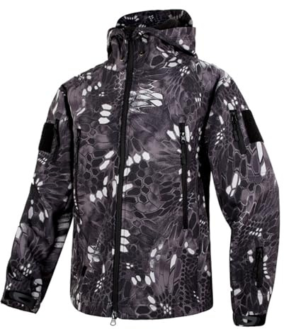 MOKBAY Militär Jacke Herren Camo Jacke Army Camouflage Multifunktionsjacke Jagd Tarnjacke Flecktarn Feldjacke Militär Winterjacke