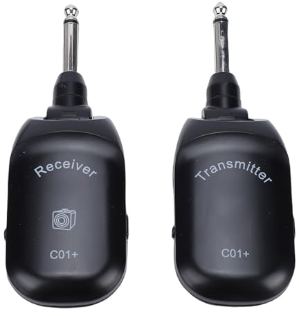 Eujgoov Système de Guitare sans Fil 2.4GHz, Transmetteur Rechargeable pour Guitare électrique Basse, Prise Sonore, Transmission Stable