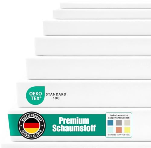 Goliez Matratzenverlängerung aus Schaumstoff RG25/44 – Matratzenkeil & Bettlückenfüller – Zusätzliche Matratze, passgenau zuschneidbar – Made in Germany (10x10x140cm, Mittel Fest RG25/44)