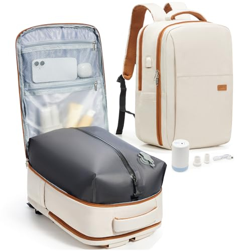 CADOLIM Vacuum Backpack Travel Bag With Pump,Large Travel Backpack for Women Men Ryanair 40x30x20 Underseat Hand Luggage Bag Carry On Cabin Size Flight Rucksack Fit 14/15.6 Inch Laptop Black