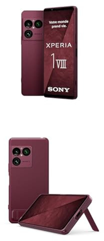Sony Xperia 1 VIII - 6,5 19,5:9 FHD+ HDR OLED 120Hz, Dreifach-Kamera mit neuem Teleobjektiv, Xperia AI, Akku für 2 Tage, 3,5mm Audio, Dual SIM, Granat-Rot + Cover