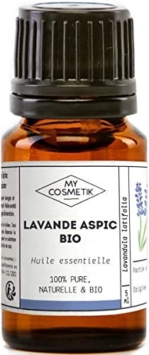 MY COSMETIK - Olio essenziale di lavanda Aspic biologico - Da agricoltura biologica - Chemiotipizzato HEBBD/HECT - 100% puro e naturale - Certificato ECOCERT - Prodotto in Francia - 10 ml