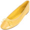 Feversole Women's Macaroon Colorful Memory Foam Cushion Ballet Flat Pumps Patent Lemon Yellow UK4