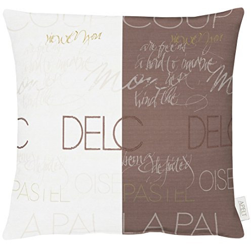 Apelt Kissenhülle, Polyester, Weiß/braun, 49 x 49 x 0.5 cm