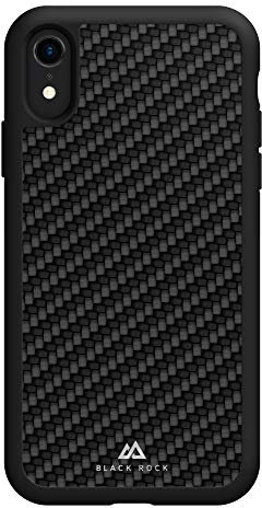 Black Rock Schutzhülle Robust Real Carbon (für Apple iPhone XR aus Kunststoff, ideal für Outdoor- und Sportarten, 180°-Schutz) schwarz